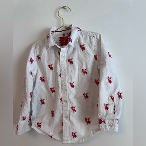 Boys Dabbing Santa Button Up